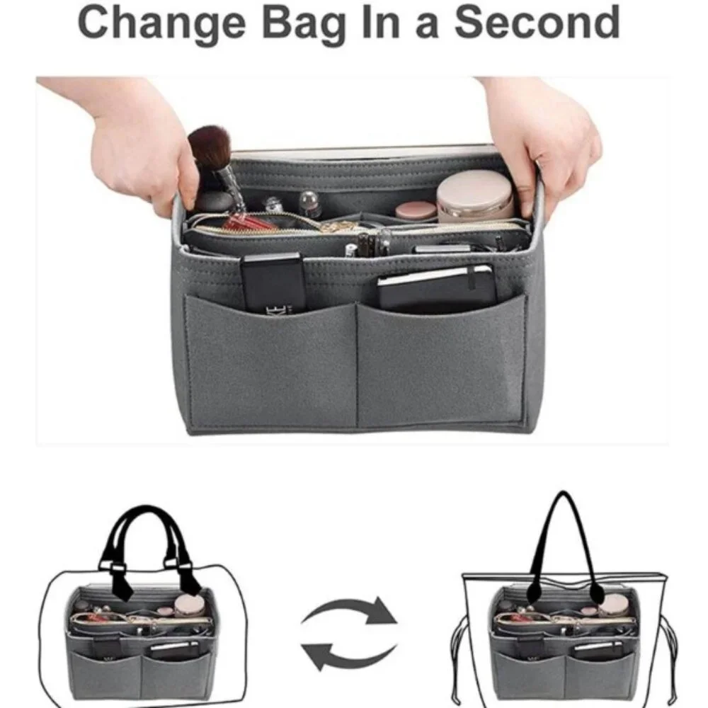 Insert/Organizer- MD- Designer Handbags/Totes -Gray Style 1- NWT